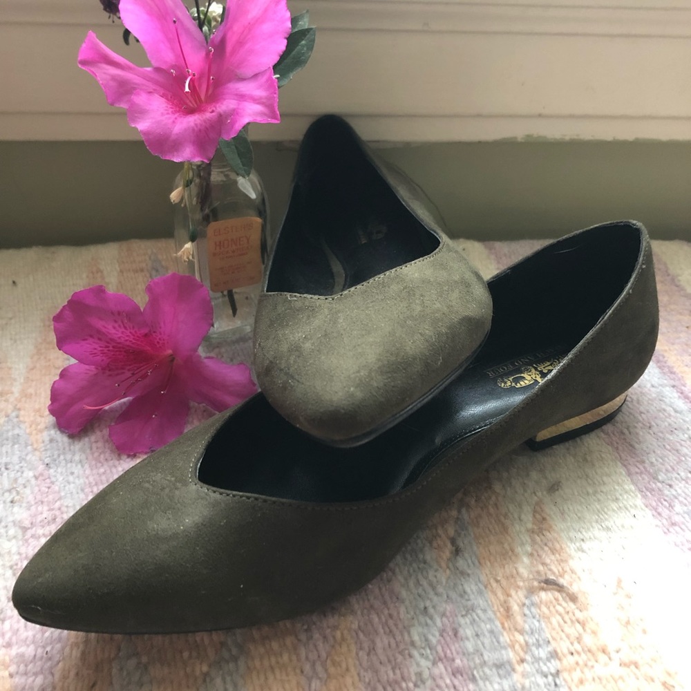 Coach and Four green suede flats